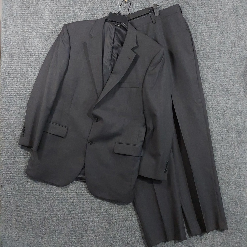 Jos. A. Bank Signature Suit Mens 42L 34x32 Gray Wool Silk Classic Fit 2 Piece